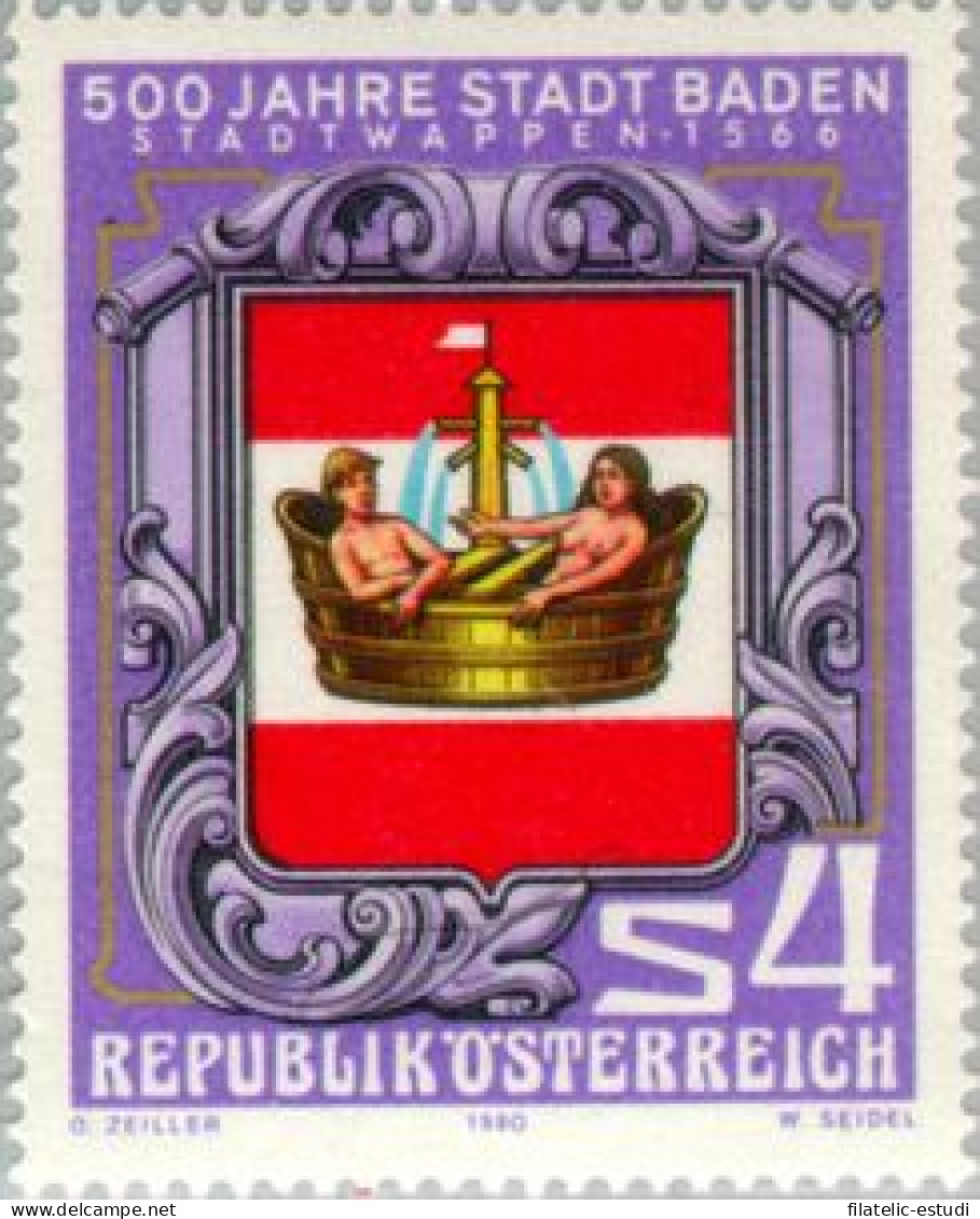 VAR3/S Österreich Austria  Nº 1460   1980  5º Centº De La Ciudad De Baden - Other & Unclassified