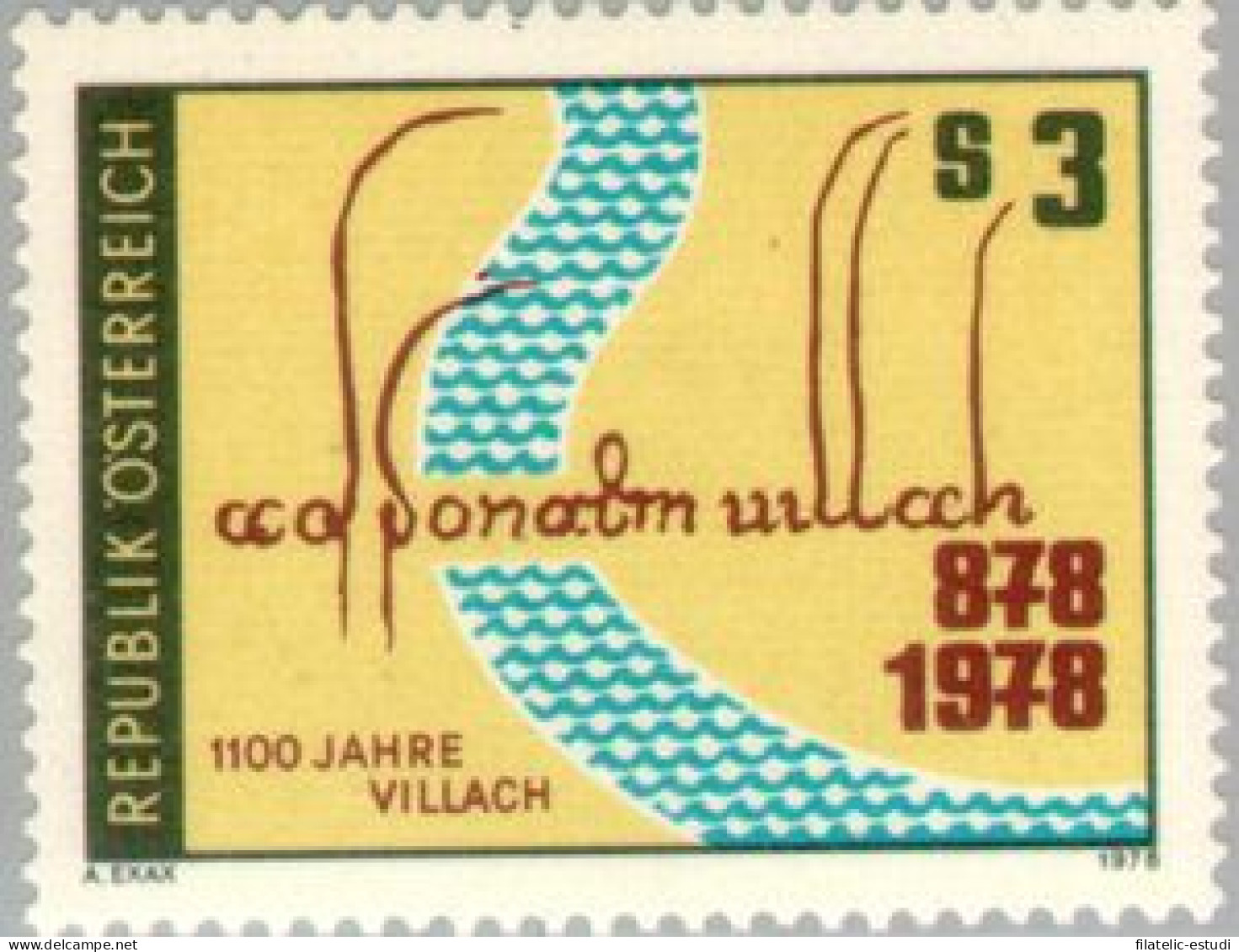 VAR3/S Österreich Austria  Nº 1413   1978  1100 Aniv. De La Ciudad De Villach  - Autres & Non Classés