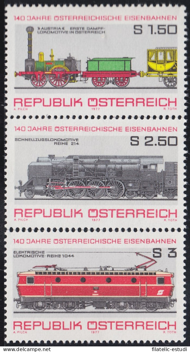 Österreich Austria 1389/91 1977 140º Aniv. Del Ferrocarril Austriaco MNH - Sonstige & Ohne Zuordnung