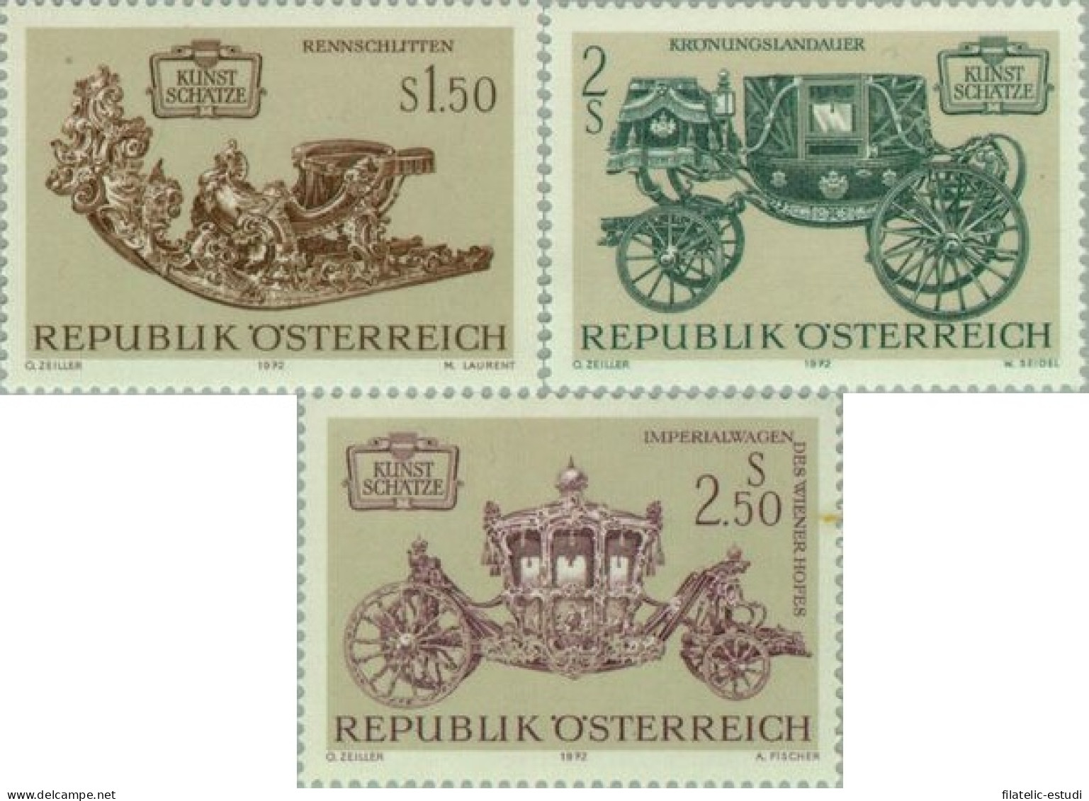 Österreich Austria - 1236/38 - 1972 Tesoros Del Arte Austriaco--transportes-Lu - Sonstige & Ohne Zuordnung