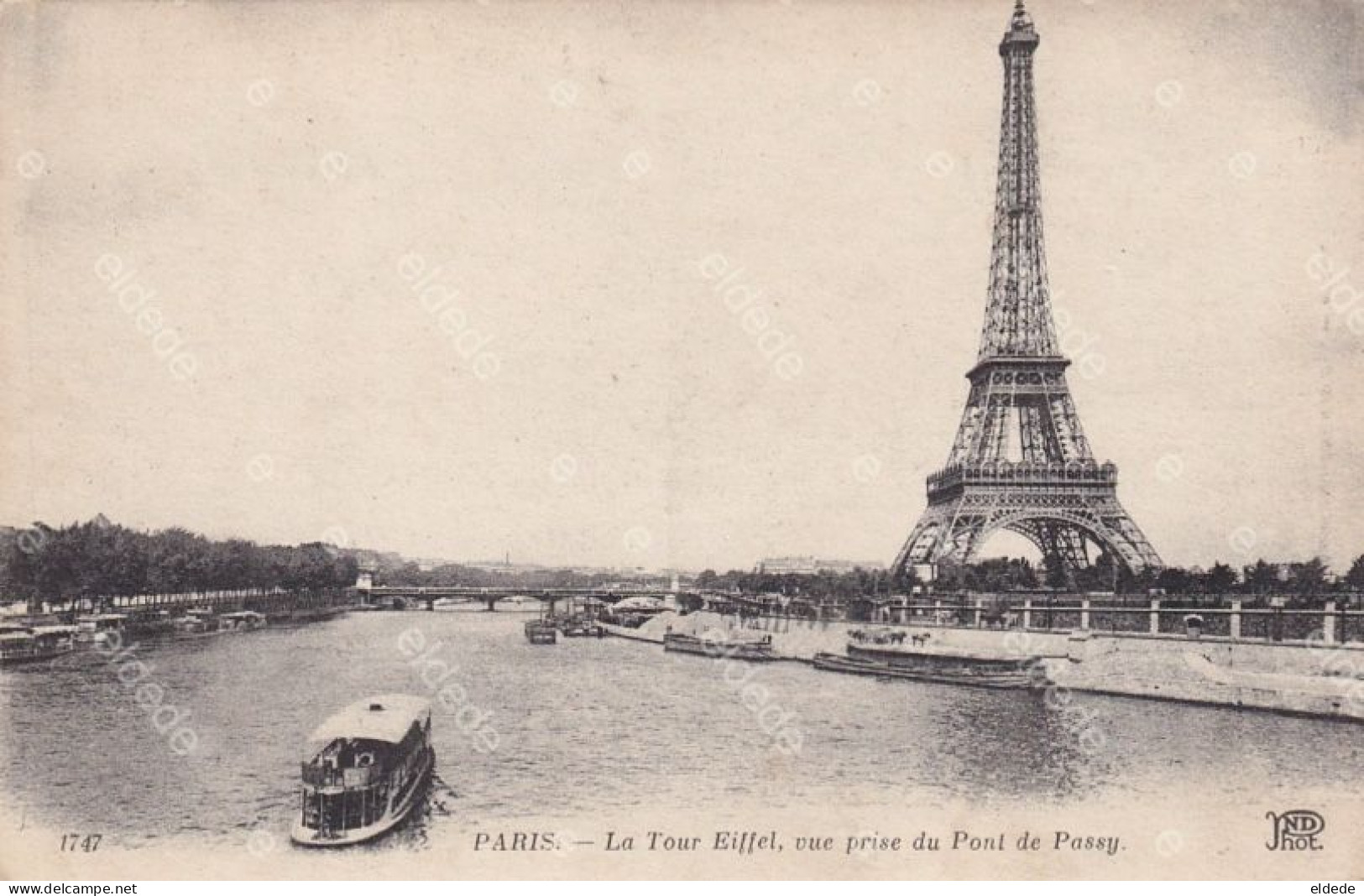 CP Guerre 1914 Convois Autos Section De Parc 49 Par B.C.M. Paris  CP Tour Eiffel. 1917 - Camions & Poids Lourds