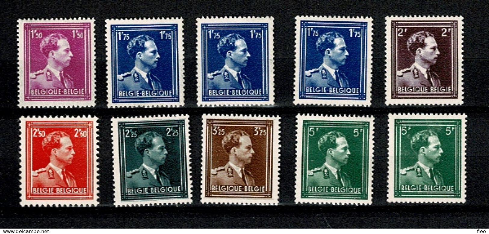 1936-1957 641/646* Lotje Leopold III Open Kraag - 1936-1957 Open Kraag