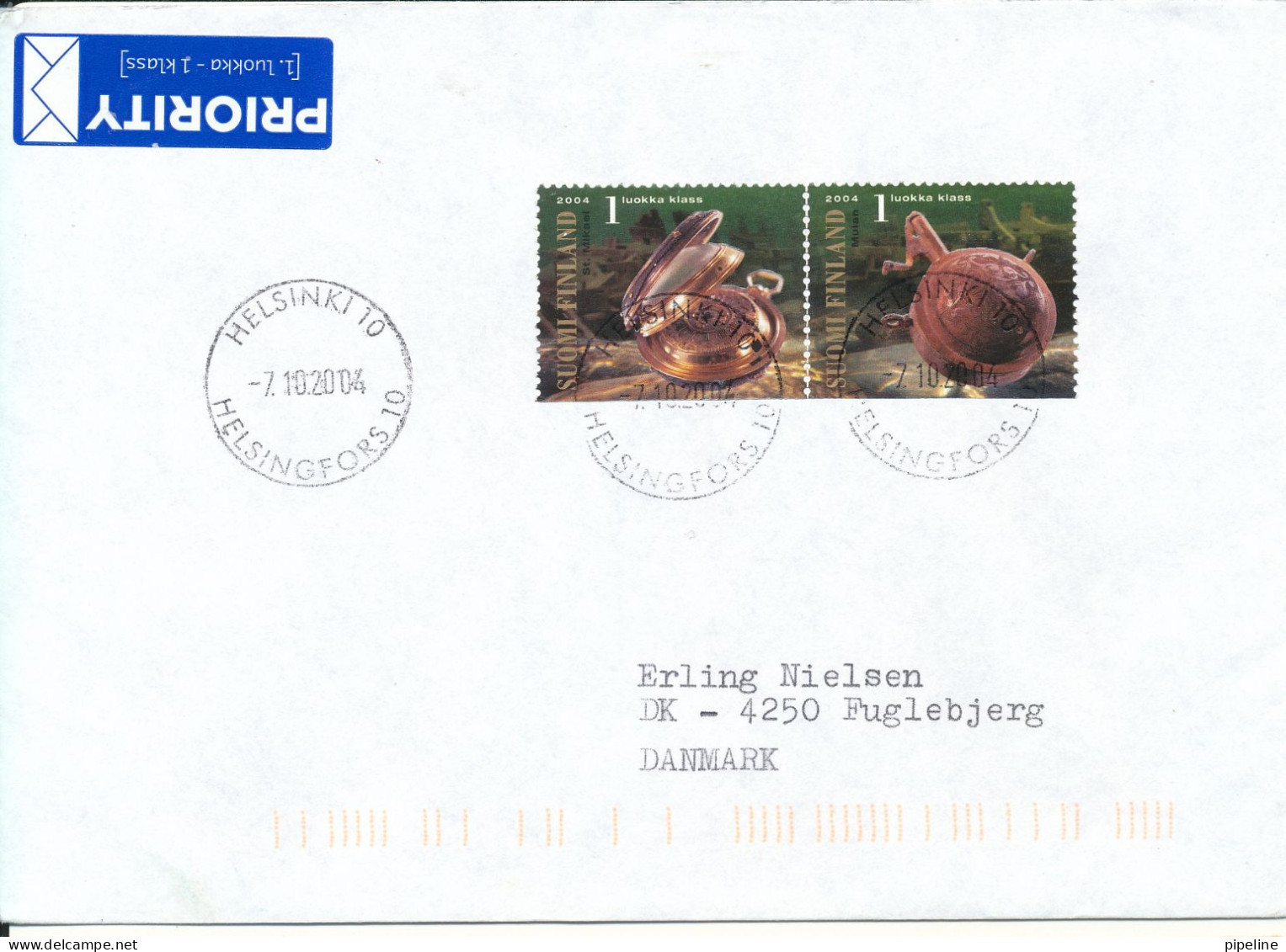 Finland Cover Sent To Denmark Helsinki 7-10-2004 Topic Stamps - Briefe U. Dokumente