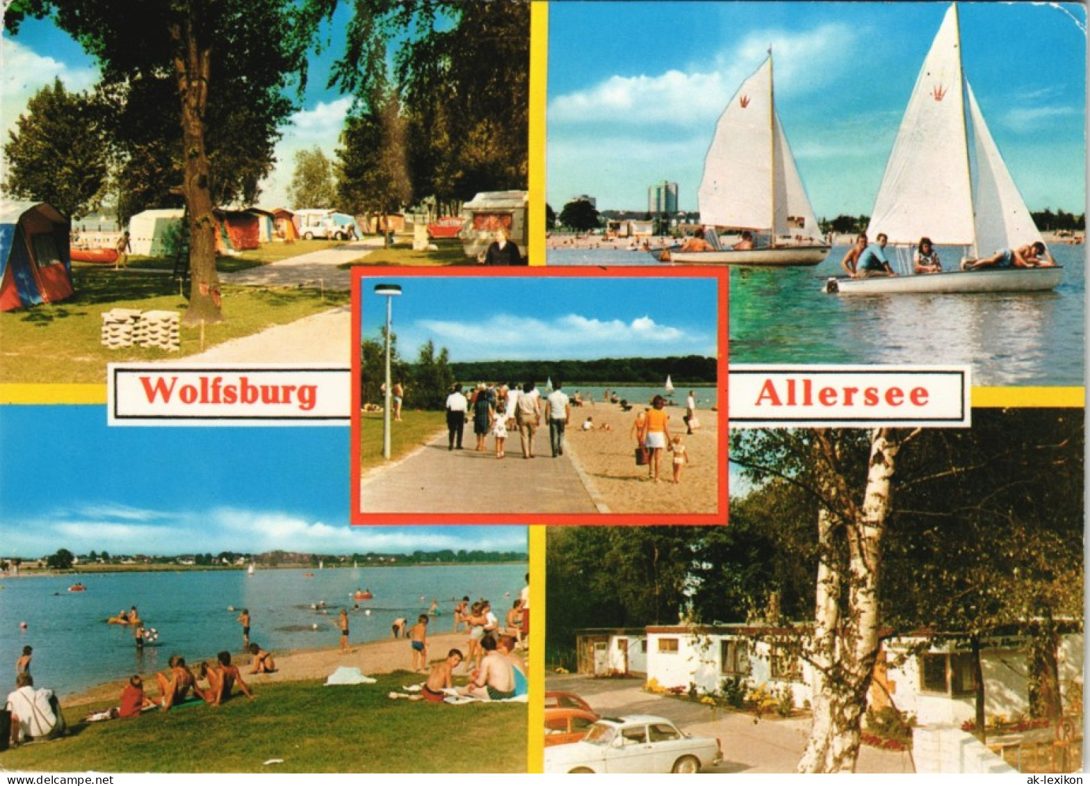 Wolfsburg Umland-Ansichten Mehrbild-AK Mit Campingplatz Allersee 1987 - Wolfsburg