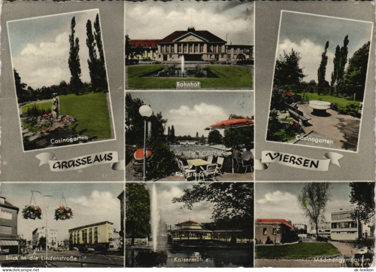 Ansichtskarte Viersen Bahnhof, Casinogarten, Lindenstraße 1961 - Viersen