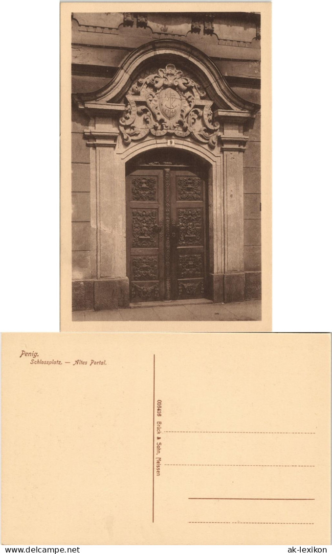 Ansichtskarte Penig (Mulde) Schlossplatz - Altes Portal 1914 - Penig