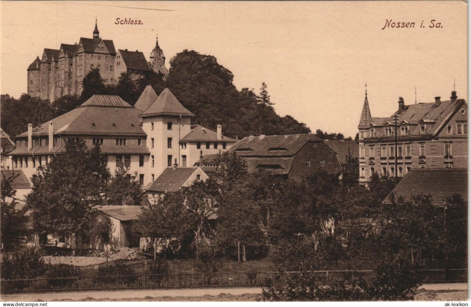 Ansichtskarte Nossen Stadtpartie - Stadthäuser, Villen 1916 - Nossen