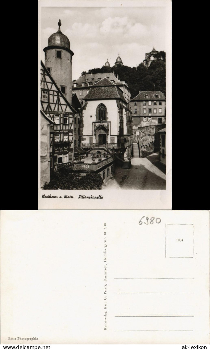 Ansichtskarte Wertheim Straßenpartie An Der Kilianskapelle 1930 - Wertheim