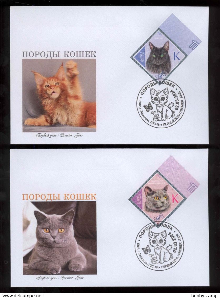 Label Transnistria 2024  Cat Breeds Cats 4 FDC S   Imperforated - Vignettes De Fantaisie