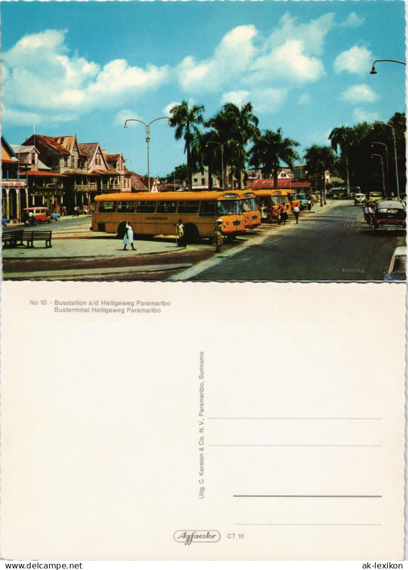 Paramaribo Busstation Heiligeweg Busterminal Bus-Station Strassen Partie 1970 - Suriname