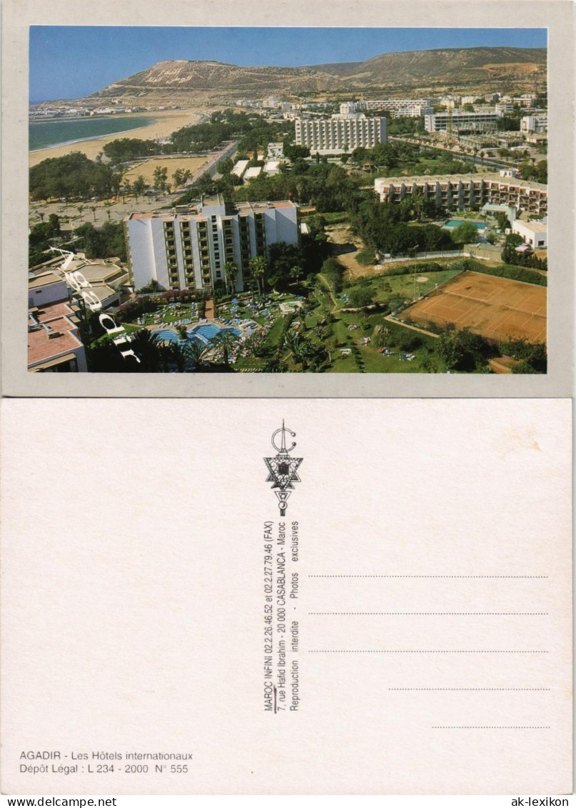 Postcard Agadir Les Hôtels Internationaux Panorama Strand Beach 1990 - Agadir