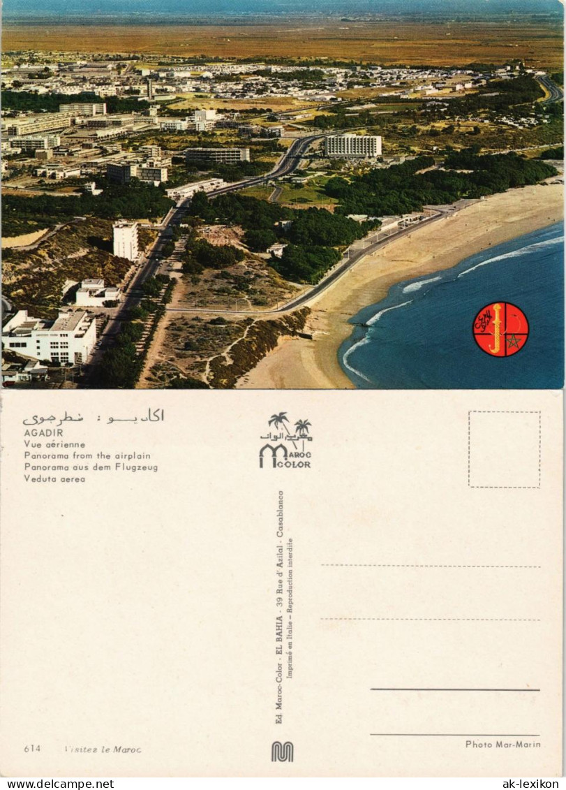 Postcard Agadir Vue Aérienne Panorama Aus Dem Flugzeug 1975 - Agadir