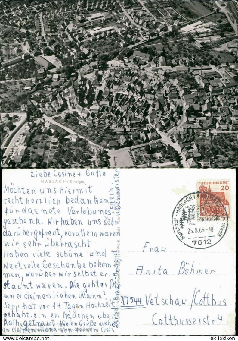 Haslach Im Kinzigtal Luftaufnahme Panorama Vom Flugzeug Aus 1966 - Haslach