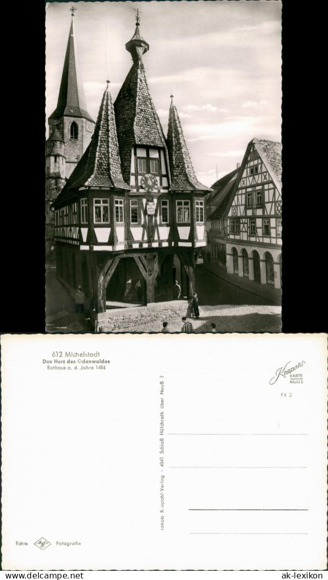 Ansichtskarte Michelstadt Rathaus A. D. Jahre 1484 1960 - Michelstadt