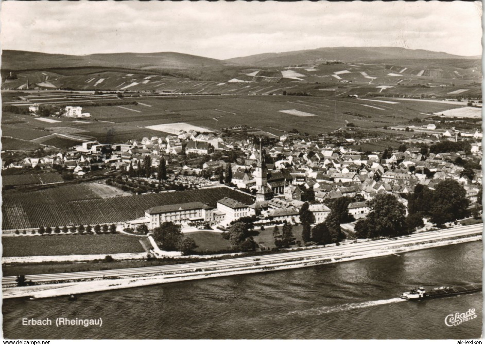 Ansichtskarte Erbach (Rheingau)-Eltville Am Rhein Luftbild 1967 - Eltville