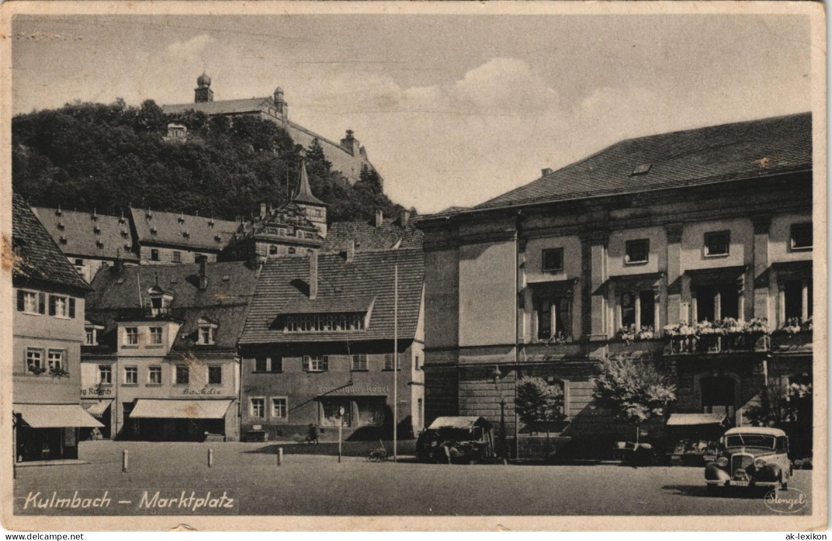 Ansichtskarte Kulmbach Marktplatz, Mercedes Benz 1932 - Kulmbach