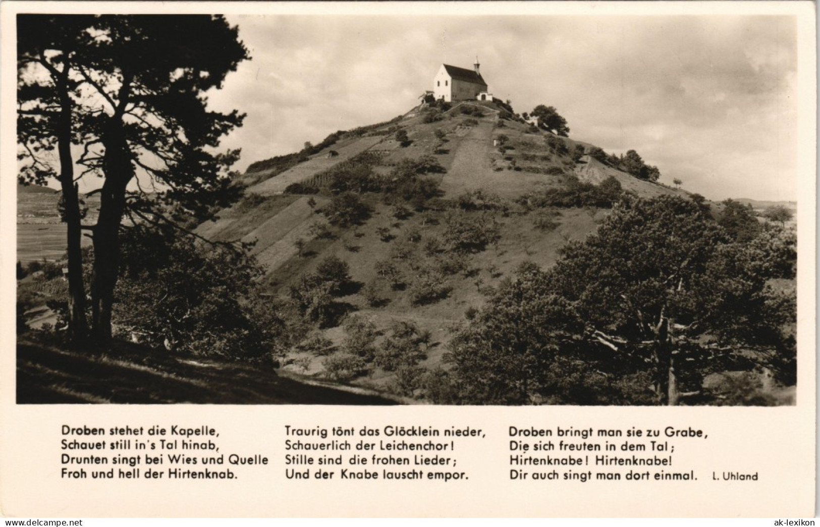 Wurmlingen-Rottenburg Am Neckar Wurmlinger Kapelle, Mit Text L. Uhland 1950 - Rottenburg