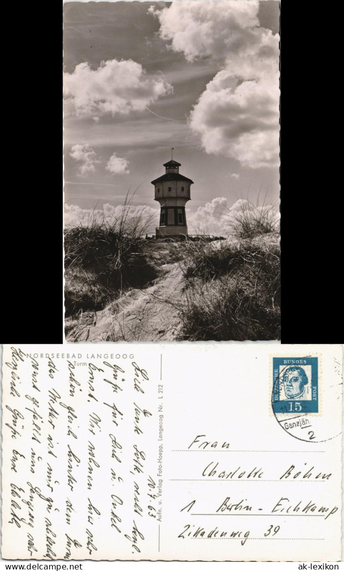 Ansichtskarte Langeoog Strand Mit Turm 1963 - Langeoog