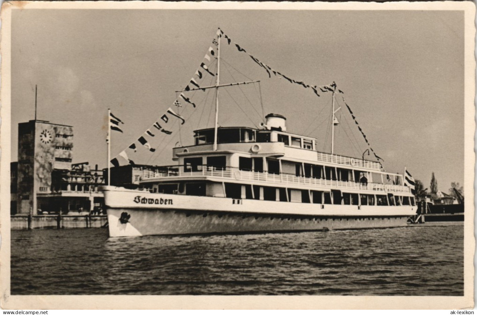 Bodensee-Motorschiff SCHWABEN 1950   Bordstempel Schiffes (schwacher Abschlag) - Ferries