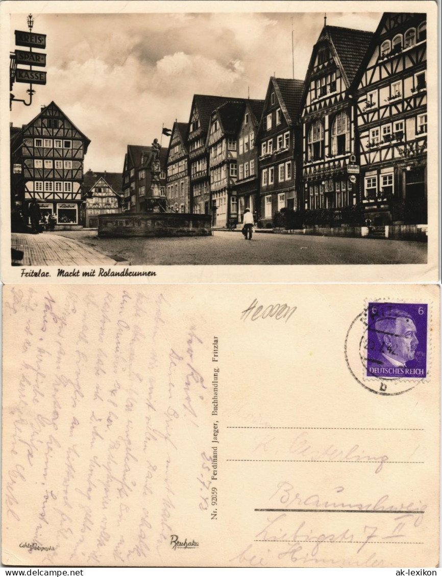 Ansichtskarte Fritzlar Marktplatz, Kreissparkasse 1932 - Fritzlar