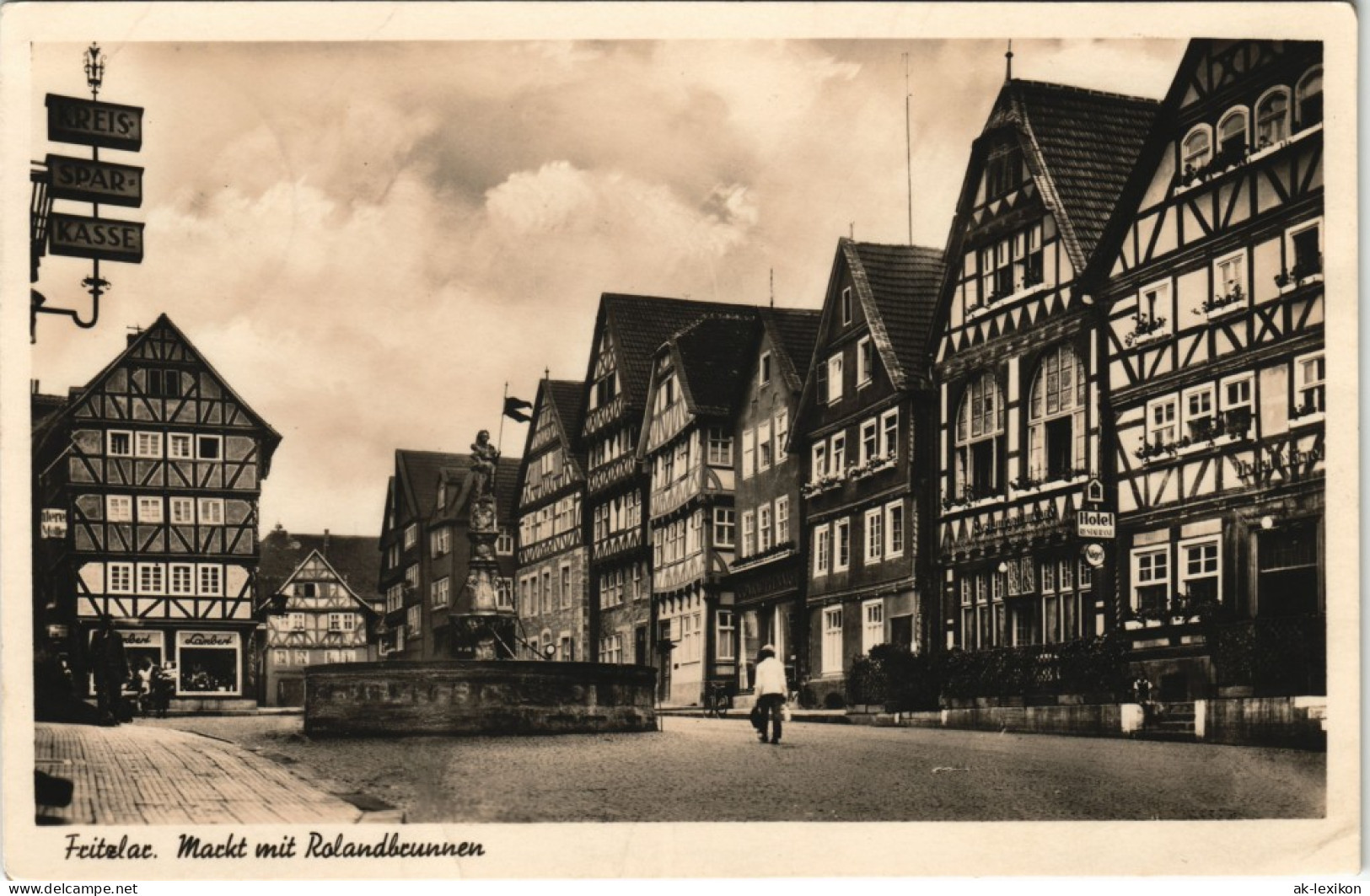 Ansichtskarte Fritzlar Marktplatz, Kreissparkasse 1932 - Fritzlar
