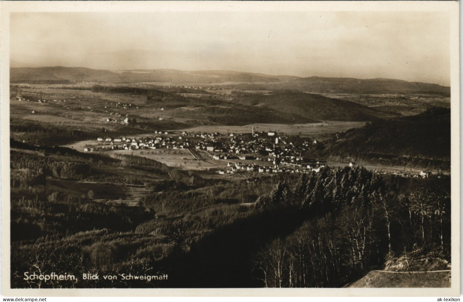 Ansichtskarte Schopfheim Blick Von Schweigmatt Panorama-Ansicht 1930 - Schopfheim