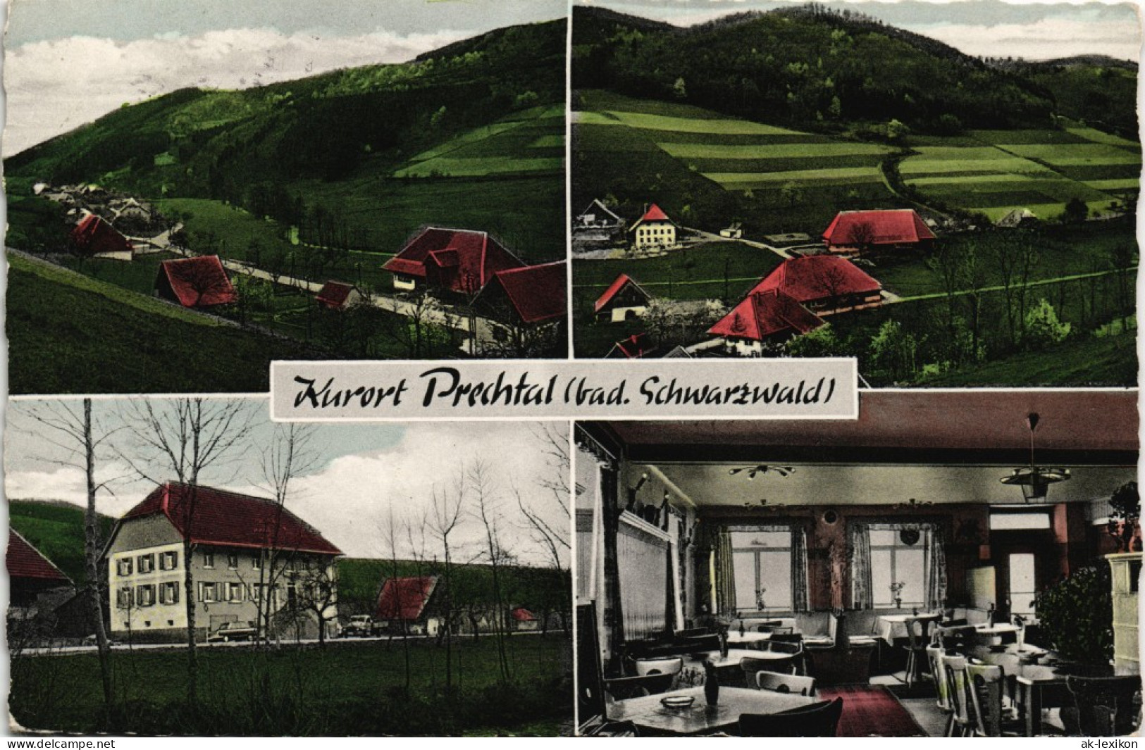 Prechtal-Elzach Mehrbild-AK 4 Fotos UNTERPRECHTAL Schwarzwald Prechtal 1960 - Elzach