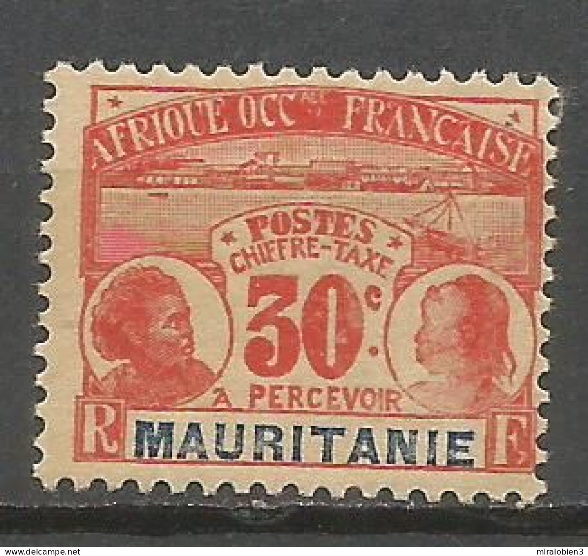 MAURITANIA COLONIA FRANCESA TAXE IMPUESTOS YVERT NUM. 13 NUEVO SIN GOMA - Unused Stamps