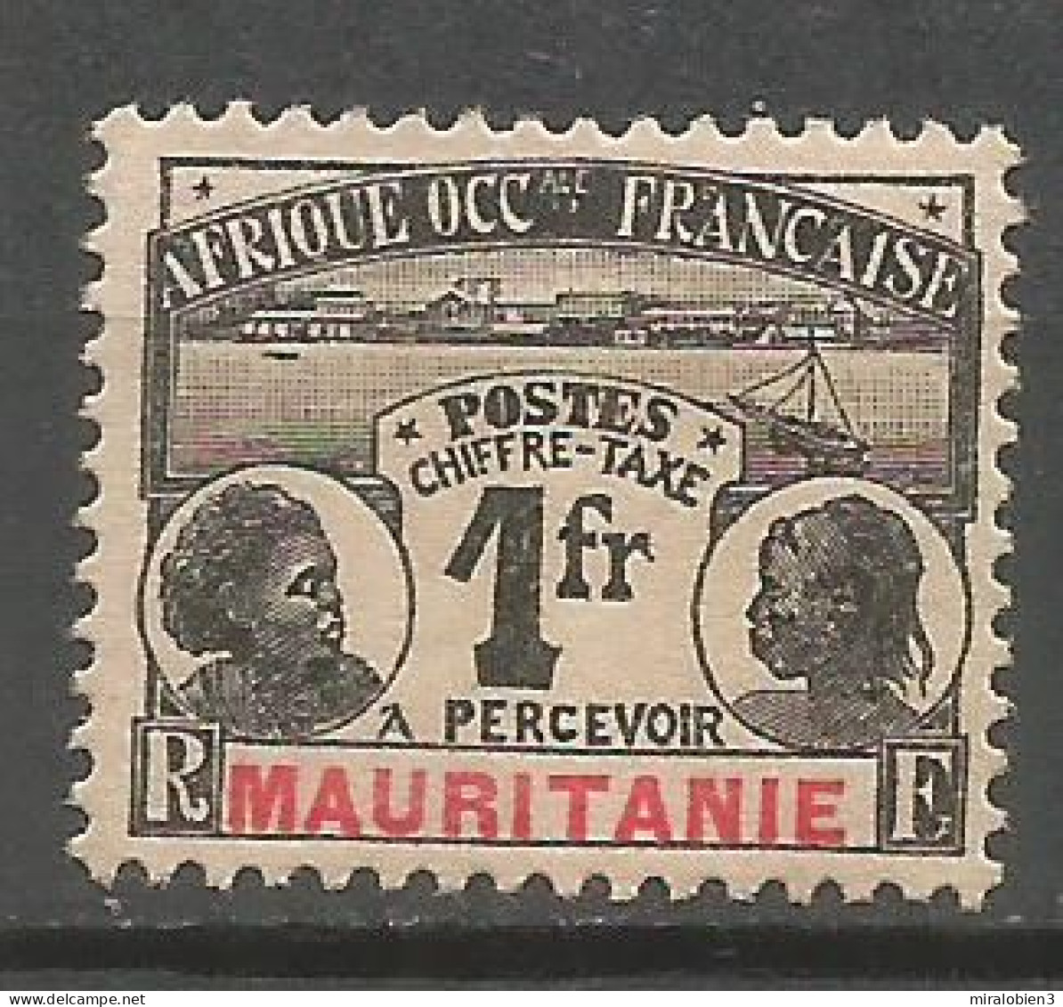 MAURITANIA COLONIA FRANCESA TAXE IMPUESTOS YVERT NUM. 16 NUEVO SIN GOMA - Unused Stamps