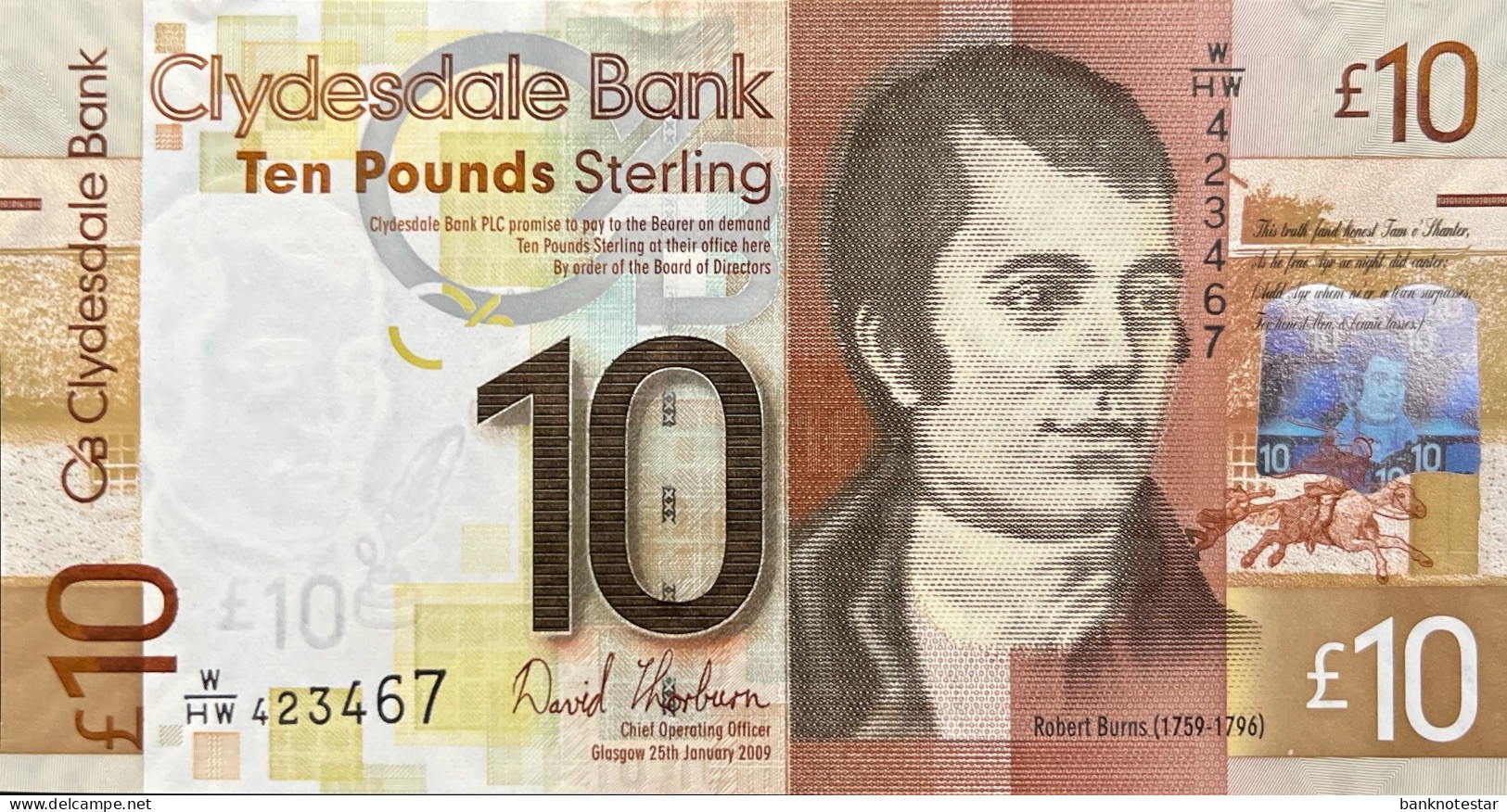 Scotland 10 Pounds, P-229Ja (2009) - UNC - 10 Ponden