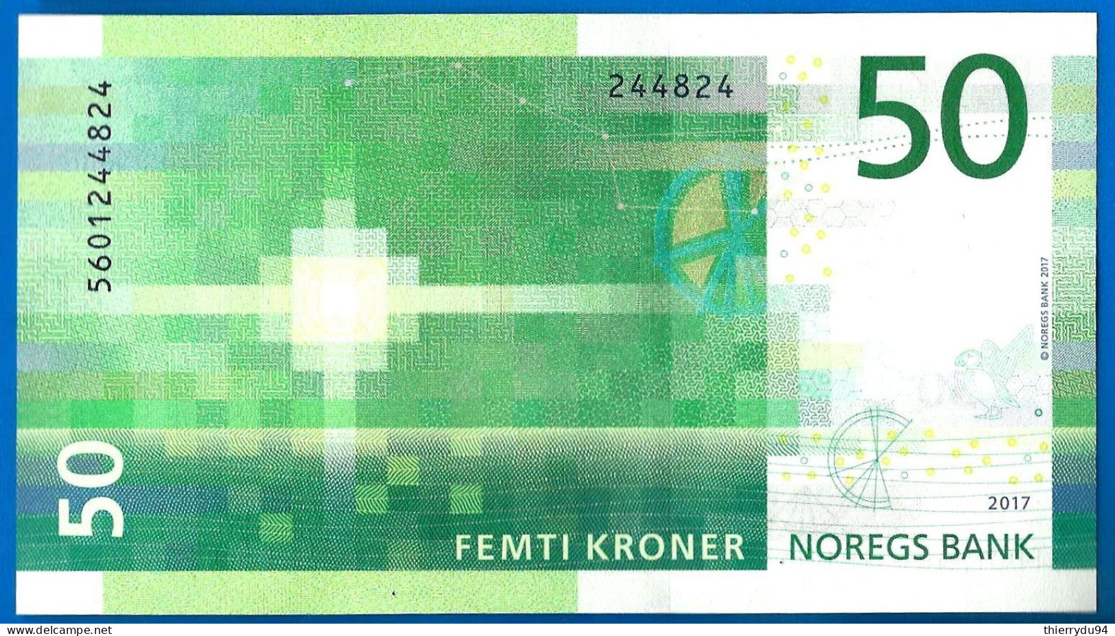 Norvege 50 Couronnes 2017 NEUF UNC Norway Kroner Que Prix + Port Pingouin Phare Lighthouse Banknote Paypal Crypto OK - Noruega