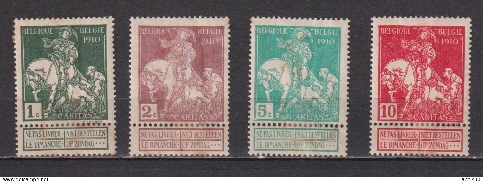 Timbres Neufs De Belgique Caritas De 1910 YT 88 à 91 MI 85 à 88 - 1910-1911 Caritas