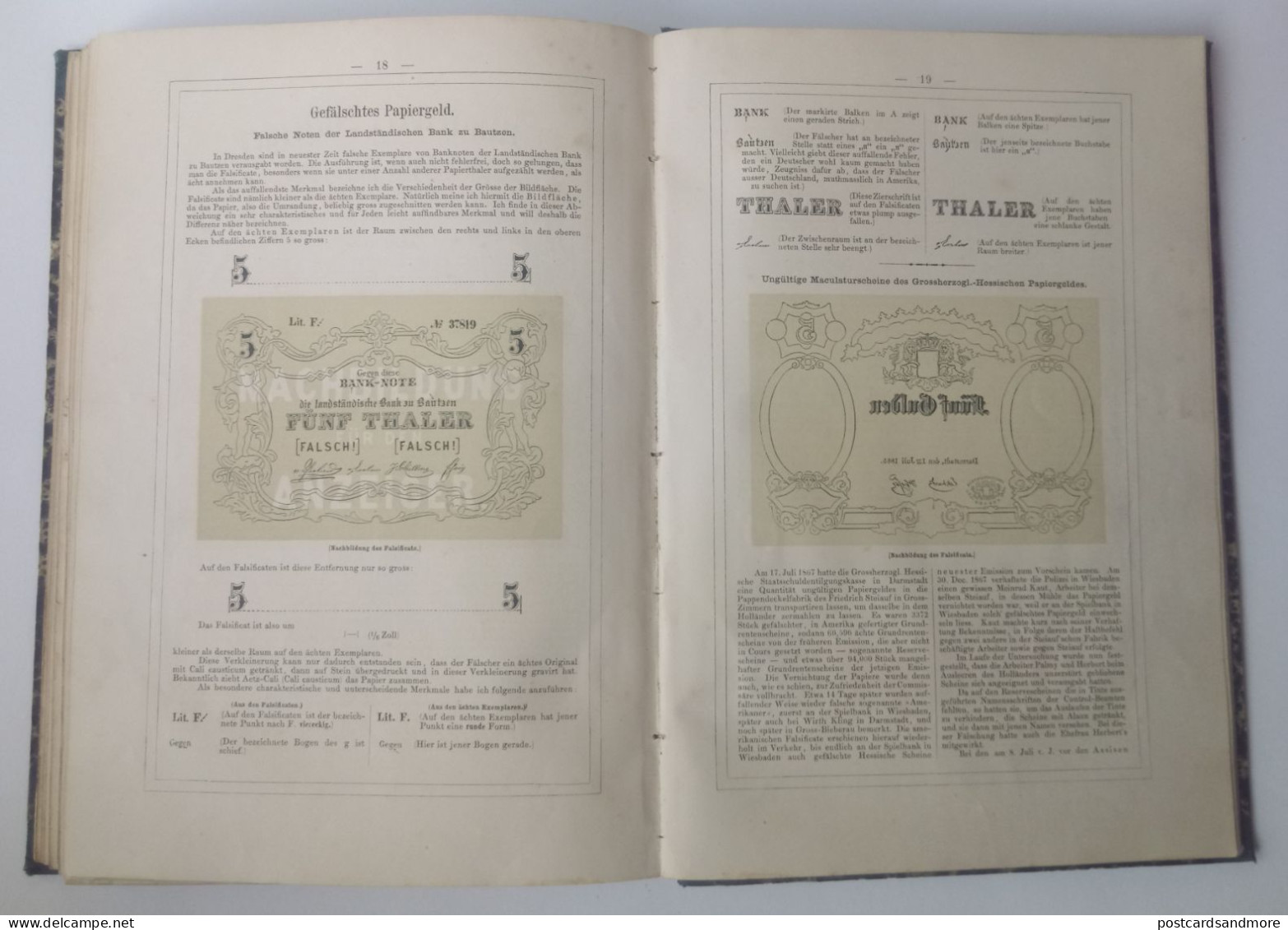 Illustrirter Anzeiger über gefälschtes Papiergeld und unächte Münzen 1865-1869 Adolf Henze Leipzig