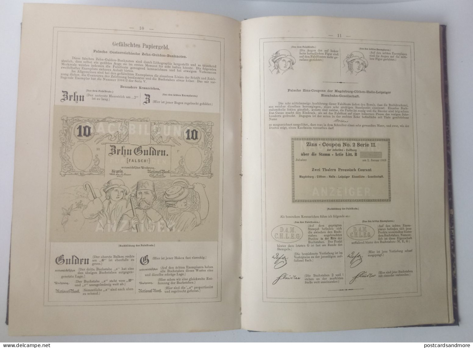 Illustrirter Anzeiger über gefälschtes Papiergeld und unächte Münzen 1865-1869 Adolf Henze Leipzig