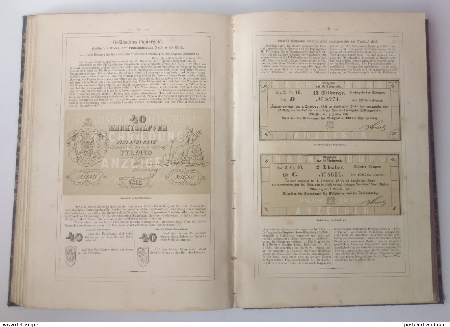 Illustrirter Anzeiger über gefälschtes Papiergeld und unächte Münzen 1865-1869 Adolf Henze Leipzig