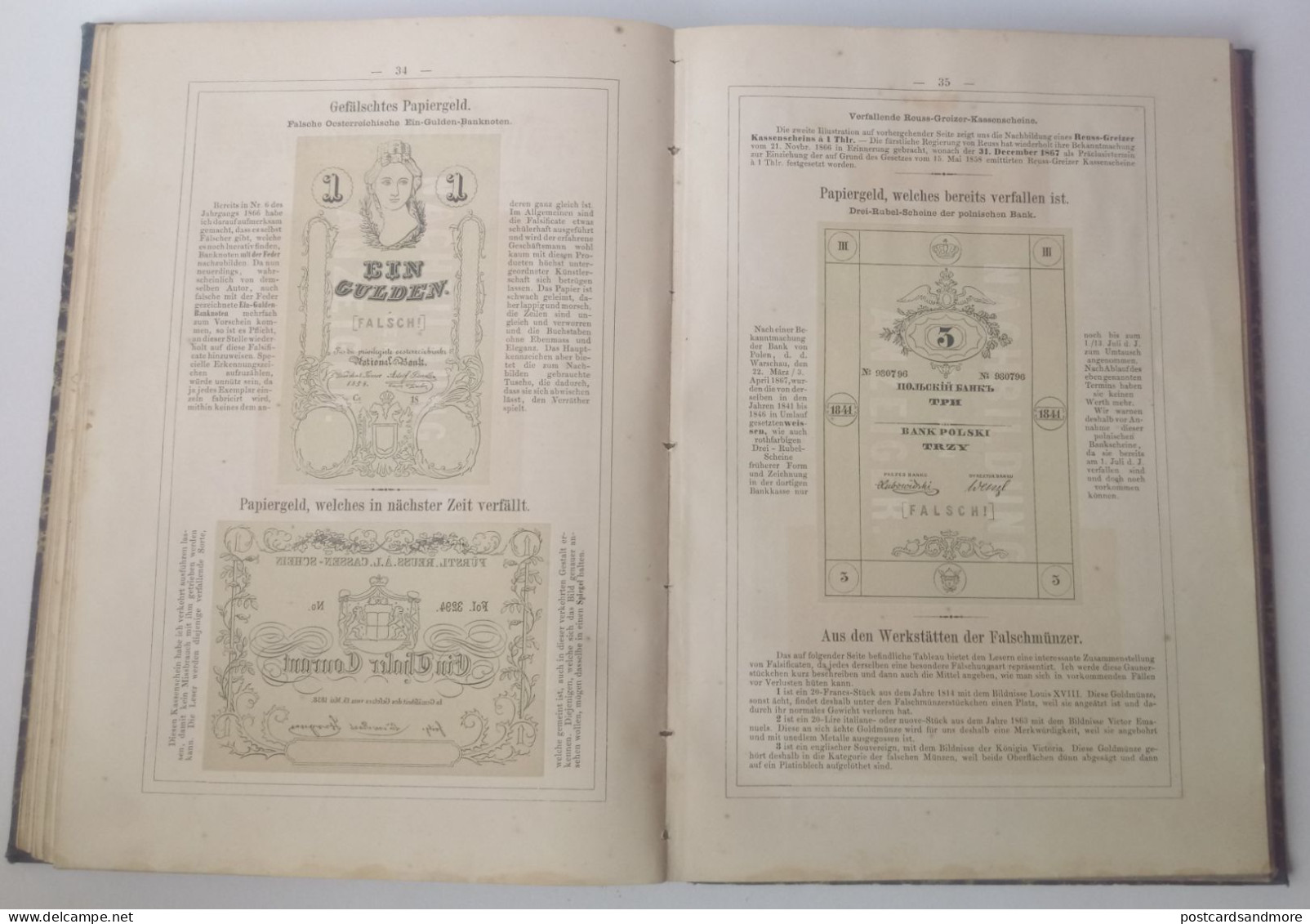 Illustrirter Anzeiger über gefälschtes Papiergeld und unächte Münzen 1865-1869 Adolf Henze Leipzig