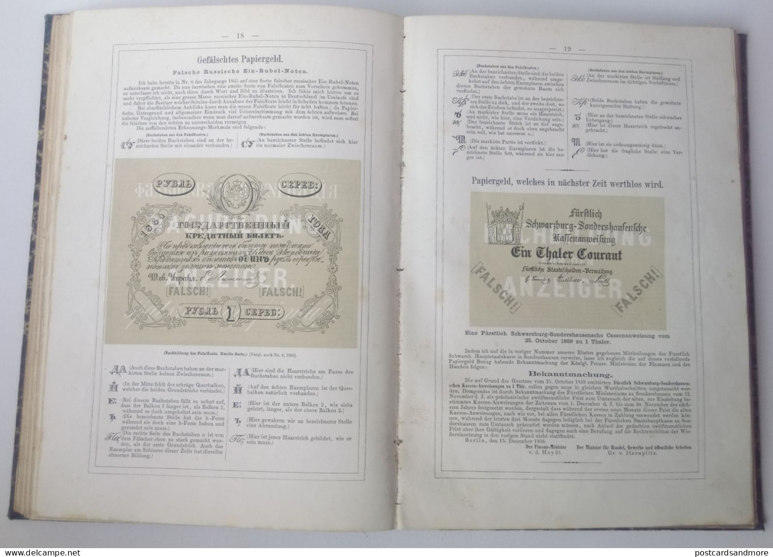 Illustrirter Anzeiger über gefälschtes Papiergeld und unächte Münzen 1865-1869 Adolf Henze Leipzig