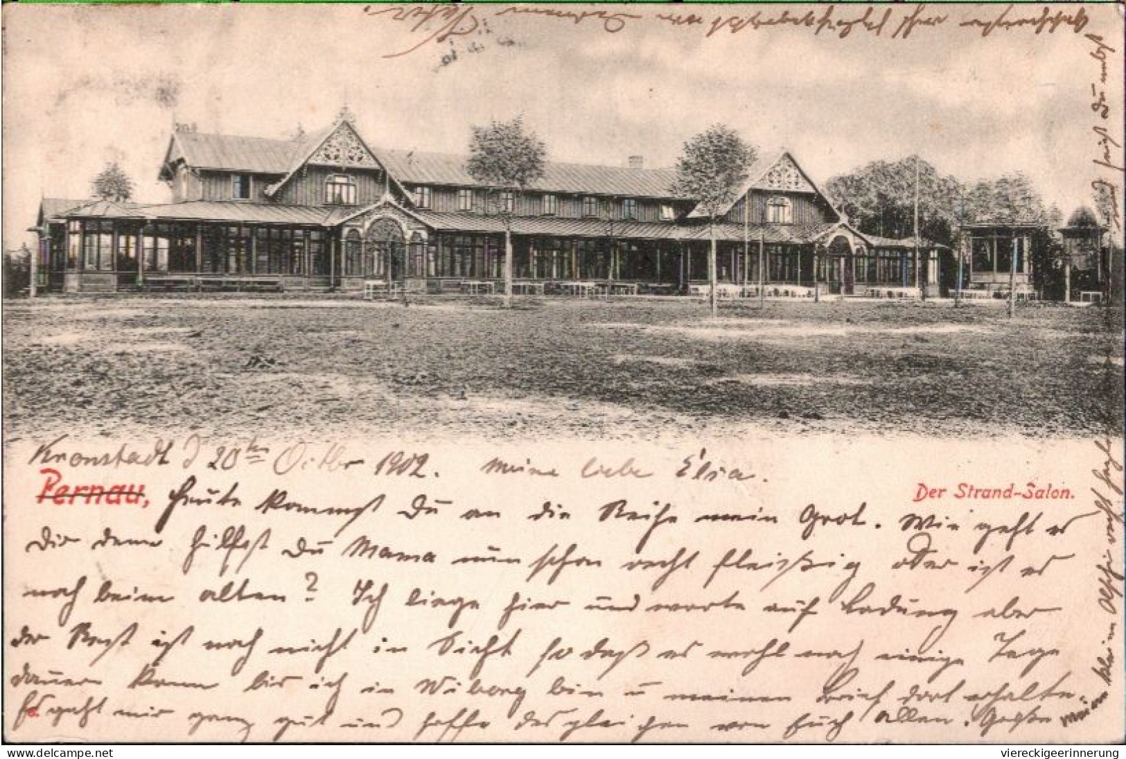 ! Alte Ansichtskarte Gruss Aus Pernau, Pärnu, Der Strand Salon, Estland, 1902 - Estonia