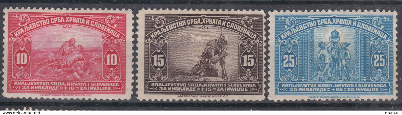 Yugoslavia Kingdom 1921 Mi#159-161 Mint Hinged - Ungebraucht