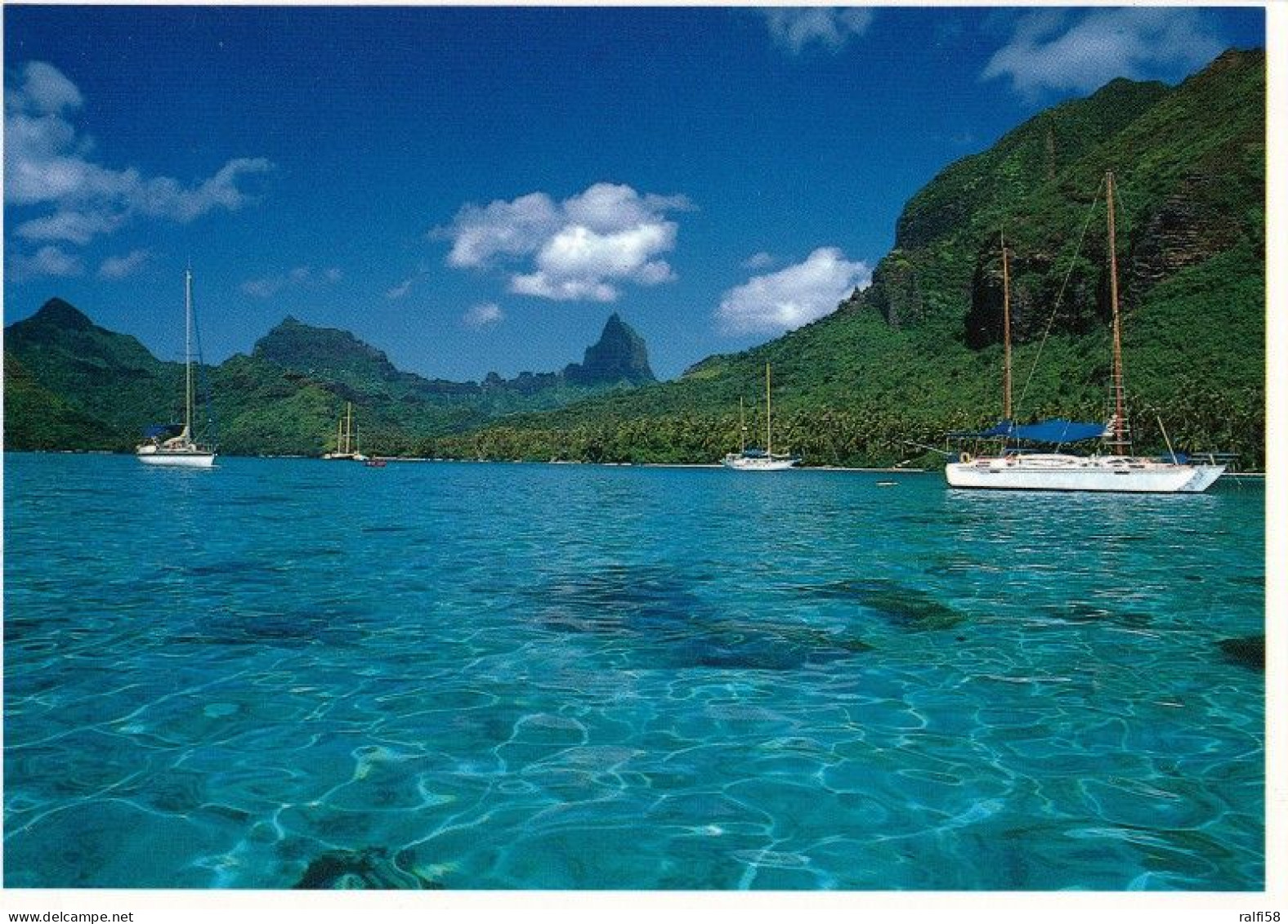 1 AK Moorea Island / Französisch Polynesien * Sailboats Come To Anchor In The Well-protected Bays Of Moorea * - Polinesia Francese