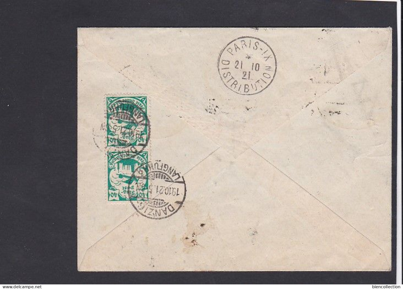 Danzig Enveloppe Luftpost Poste Aérienne No 1/3 Pour Paris - Storia Postale