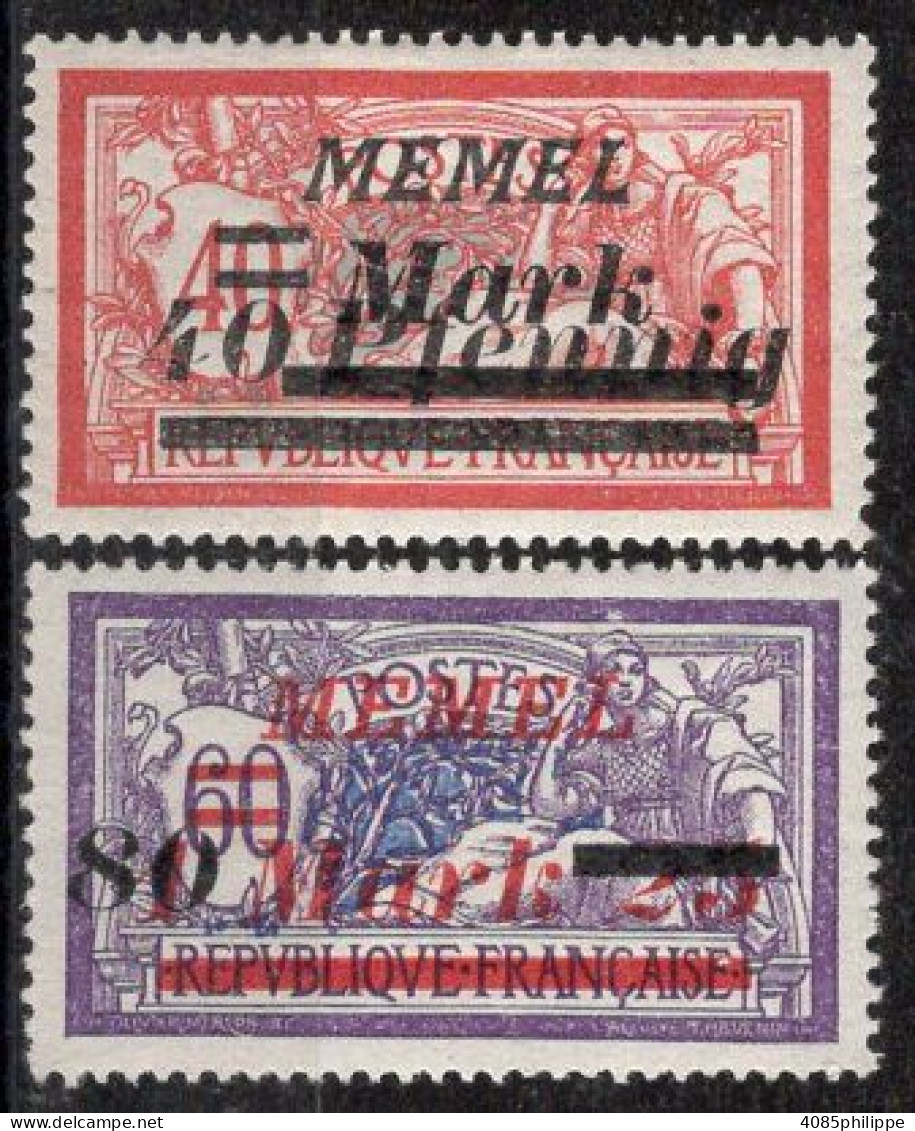 MEMEL  Timbres-Poste N°84* & 85*  Neufs Charnières TB Cote : 2€50 - Neufs