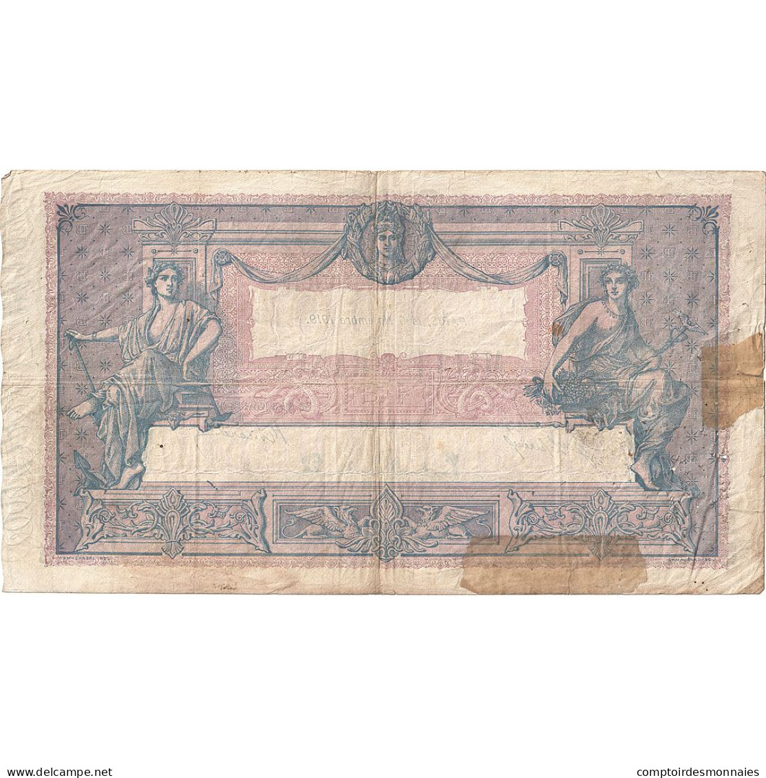 France, 1000 Francs, Bleu Et Rose, 1919, P.1345, B+, Fayette:36.34, KM:67h - 1 000 F 1889-1926 ''Bleu Et Rose''