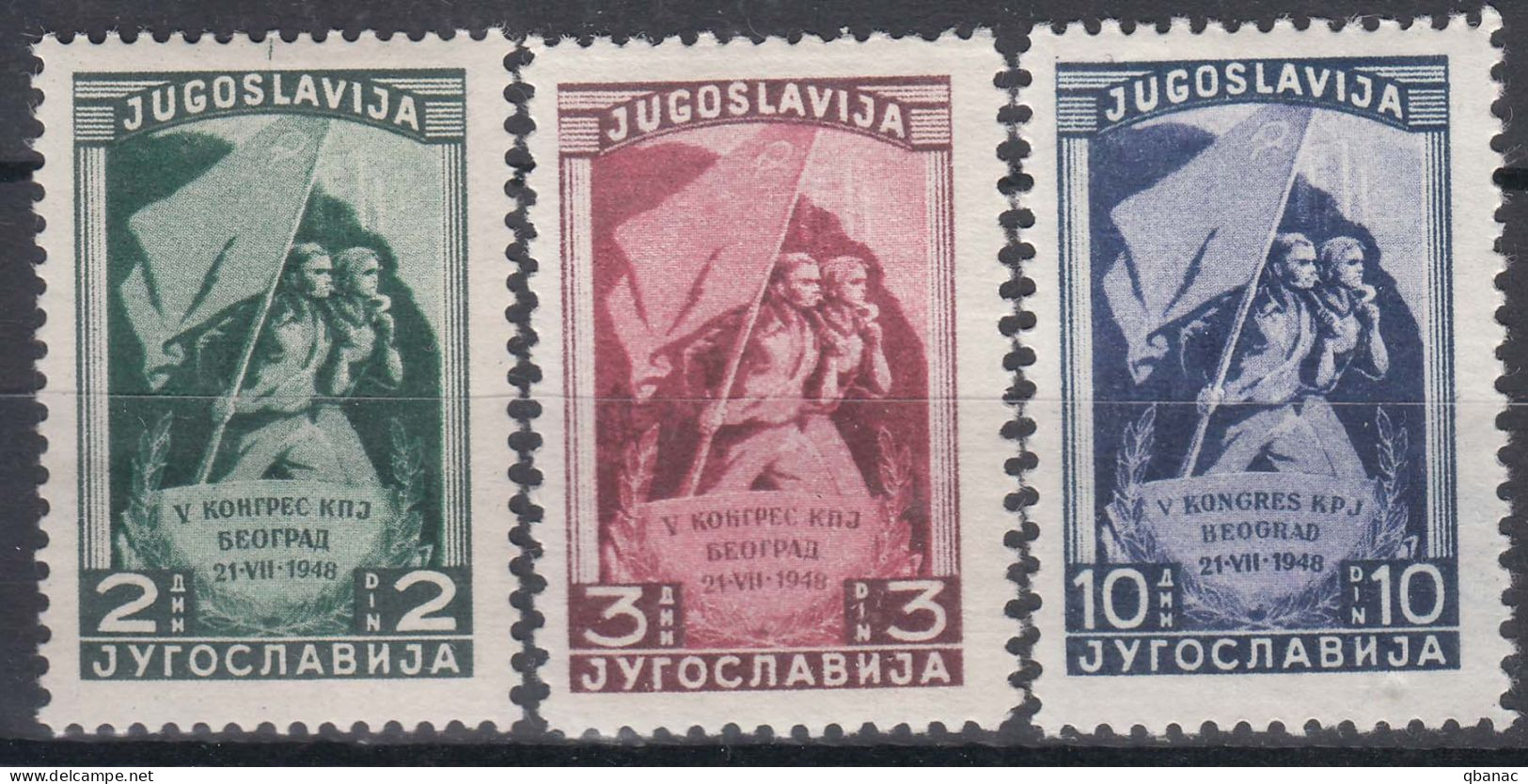 Yugoslavia Republic 1948 Mi#542-544 Mint Hinged - Nuovi