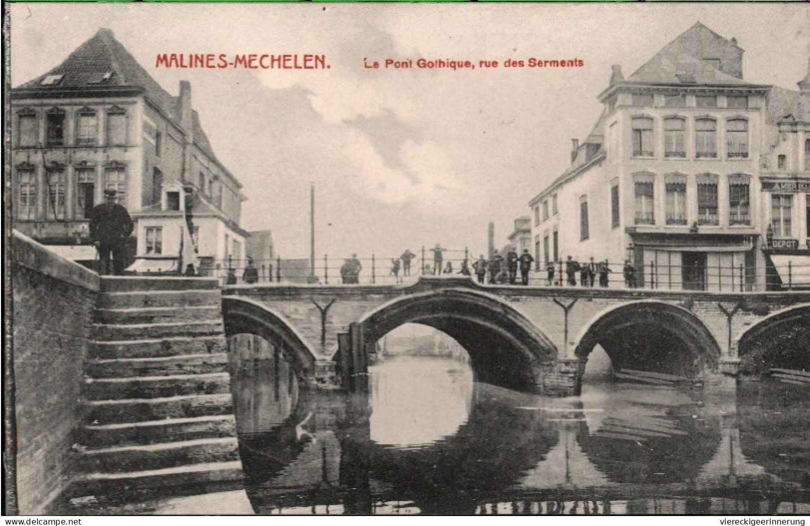 ! Cpa, Malines, Mechelen, Pont, Rue De Serments - Mechelen