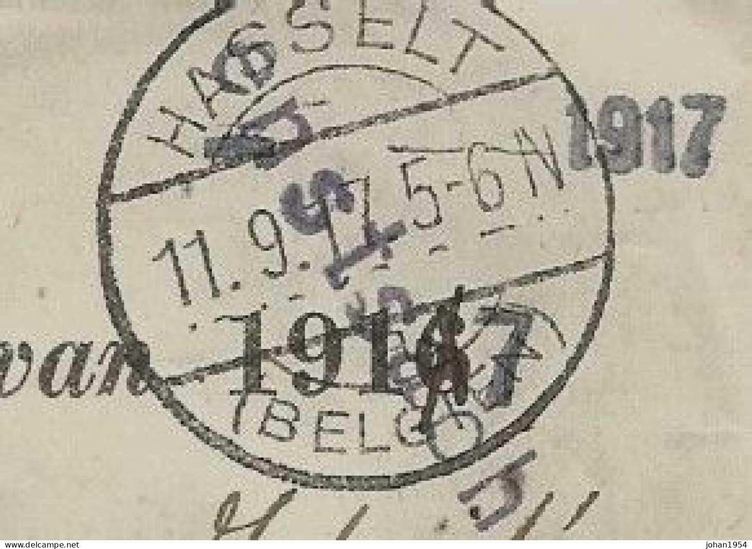 Document (belastingen), Afst. HASSELT (BELGIEN) 11/09/1917 - Andere & Zonder Classificatie