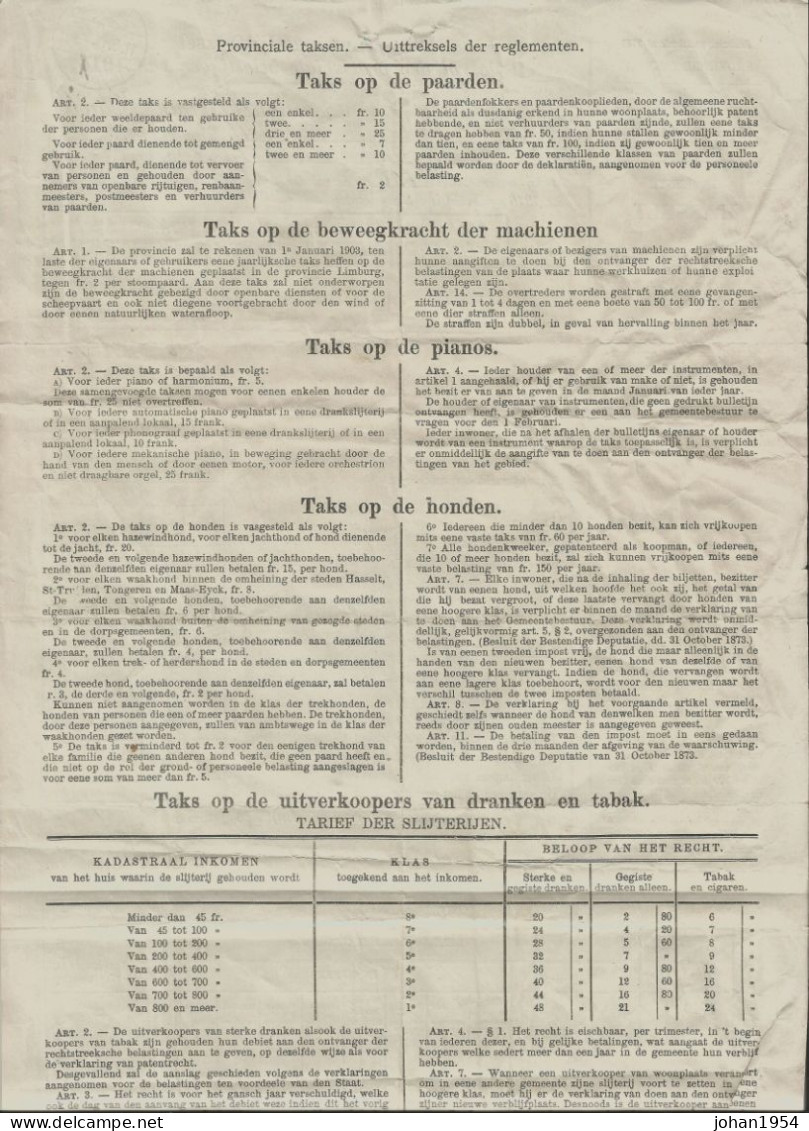 Document (belastingen), Afst. HASSELT (BELGIEN) 11/09/1917 - Sonstige & Ohne Zuordnung