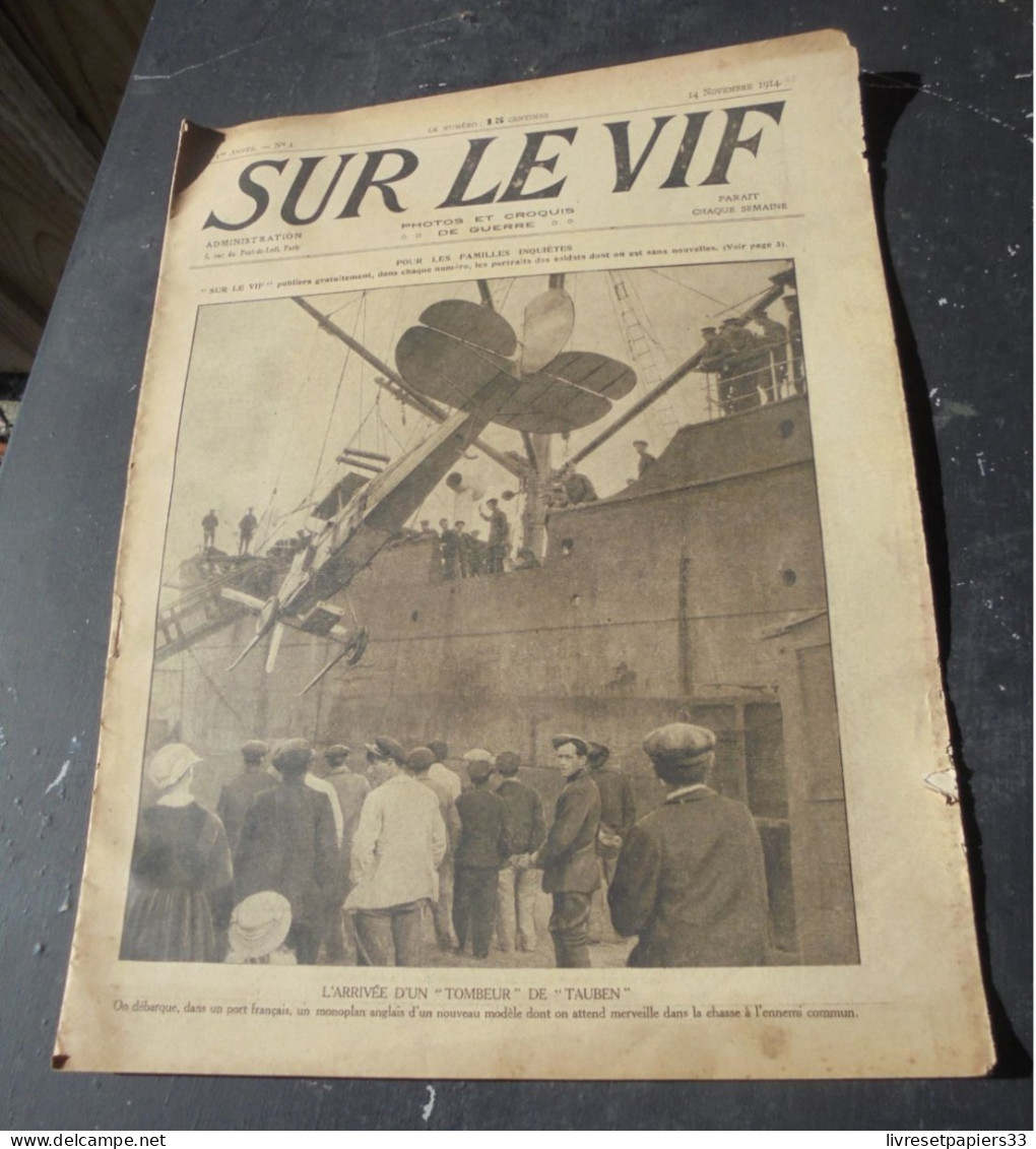 SUR LE VIF N°1 Revue 1914 Photos Et Croquis De Guerre WW1 - Francese