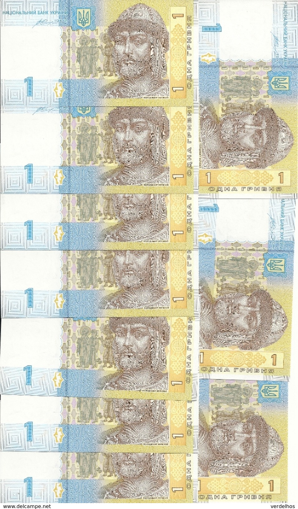 UKRAINE 1 HRYVNIA 2014 UNC P 116A C ( 10 Billets ) - Ucraina