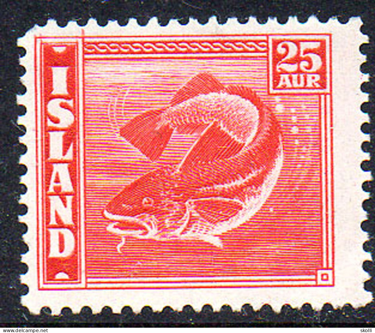 ICELAND. 1945. Fish. 25aur Red. - Oblitérés